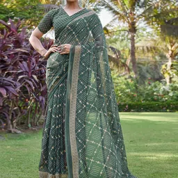 HERE&NOW Bandhani Pure Georgette Saree-picture-39