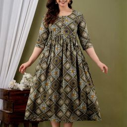 FASHION CLOUD Women Green Kurtis-image-59