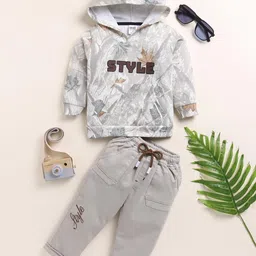 UNO KIDS Boys Beige Pure Cotton Clothing Set-picture-26