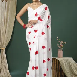 Saree mall Embellished Embroidered Poly Georgette Sarees-image-18