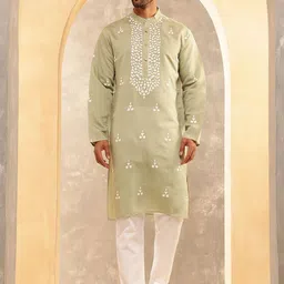 Anouk Men Embroidered Regular Kurta with Pyjamas-picture-11