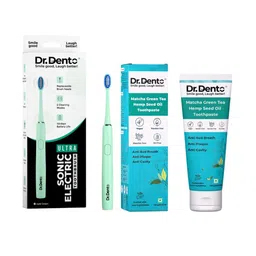 Dr.Dento Set Of 2 Ultra Sonic Electric Toothbrush & Green Tea Toothpaste - 125 g-image-27