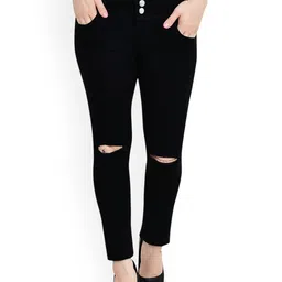 LINARIA Women Classic Slim Fit Slash Knee Mid-Rise Jeans-picture-42