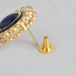 Anouk Gold-Plated Artificial Stones Studded Circular Shaped Studs image 3