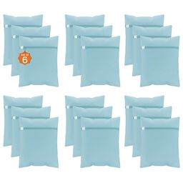 Kuber Industries Blue 18 Pieces Reusable Rectangular Durable Laundry Bags With Zipper-17