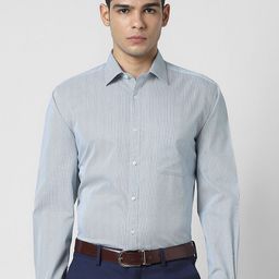 Van Heusen Men Micro Checks Striped Formal Shirt-image-52