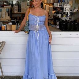 JC Mode Shoulder Strap Neck Top & Skirt-picture-18