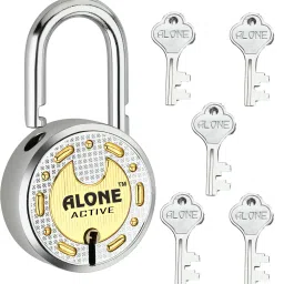 Alone Active Round 65mm Lock for Home Gate Shop Shutter, D/L 5 Keys (pack of 1) Padlock-image-0