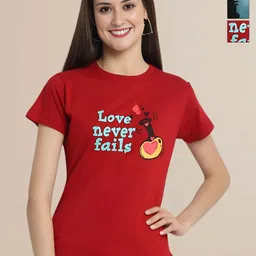 Mast & Harbour Women Typography 3 Printed Applique T-shirt-picture-37