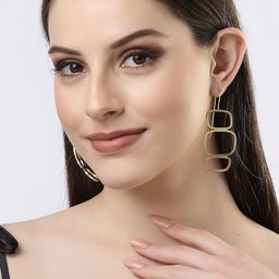 DressBerry Gold-Plated Square Drop Earrings-18