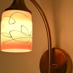 SOMIL Orange & White Printed Glass Cylinder Shaped Wall Lamp-image-90