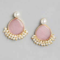 Anouk Gold Plated Beaded Teardrop Shaped Drop Earrings image 2