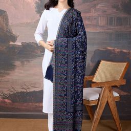 House of Pataudi Women Floral Woven Design Shawl-image-95