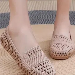 Shozie Women Beige Synthetic Comfort Flats-picture-0