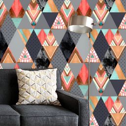 ArtzFolio Printed UV-Resistant Anti-Bacterial Geometric Rhombus & Triangle Peel & Stick Wallpaper-image-11