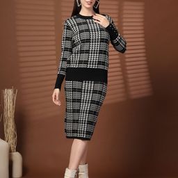 Juelle Checked Sweatshirt & Skirt Winterwear Co-Ords-image-22