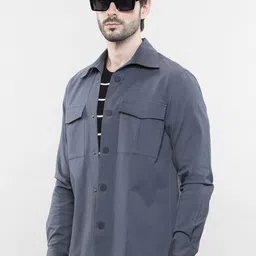 LOVE PANGOLIN Men Lightweight Open Front Jacket with Patchwork image 4