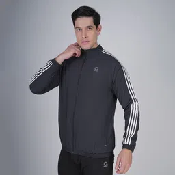 GOTO Men Mock Collar Striped Casual Lightweight Bomber Jacket-picture-12