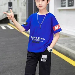YK Girls Printed Round Neck Pure Cotton T-Shirt With Shorts-image-83