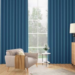 wakefit Blue 2 Pieces Black Out Long Door Curtains-image-63