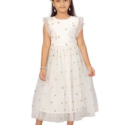 BAESD Girls Embellished Sequined Detail Flutter Sleeve Gown Dress-picture-19