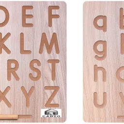 Wooden Capital Alphabet writing practice Tracing Board Slate with Dummy Pencil-26