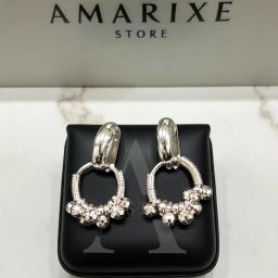 Silver-Plated Sparkling Beaded Hoop Earrings for Women & Girls Sterling Silver Jhumki Earring-image-3