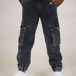 KiddoPanti Boys Jean Jogger Low Distress Heavy Fade Acid Wash Stretchable Jeans-image-100