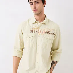 SPYKAR Men Spread Collar Typography Printed Cotton Casual Shirt-21