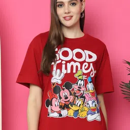 Dreambe Women Typography Printed Drop-Shoulder Sleeves T-shirt-picture-36