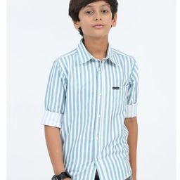 Boy's Cotton Blend Single Pocket Casual Striped Shirt-33