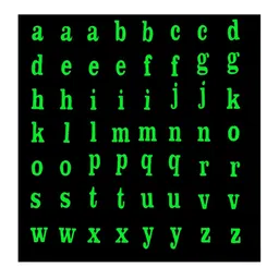 Comet Busters Green Self Adhesive Alphabets 3D Stickers-66
