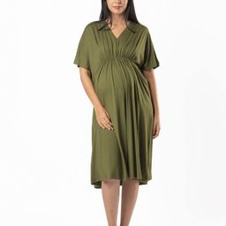 Block Hop Maternity Kaftan Midi Dress-image-43