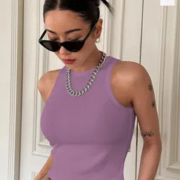 TOOCHKI Women Pack Of 2 Ribbed Fitted Style Tank Crop Top-picture-30