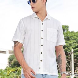Thomas Scott Premium Slim Fit Striped Cotton Cuban Collar Shirt-picture-29