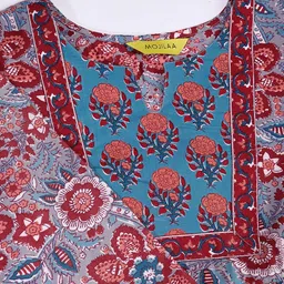 MOJILAA Women Floral Printed Empire Kurta with Trousers & With Dupatta image 2