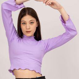 Redamancii Women Vertical Striped High Neck Polycotton Top-image-92