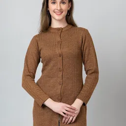 Hifzaa Women Ribbed Woollen Cardigan-image-98