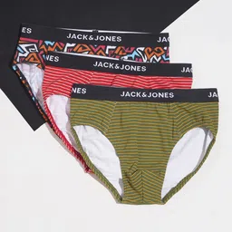 Jack & Jones Junior Boys Pack Of 3 Cotton Printed Basic Briefs-image-58