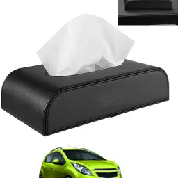 Black Tissue Holder Leatherite/Include Tissue/Save Space For Home/Car/Office-31 Vehicle Tissue Dispenser-picture-37