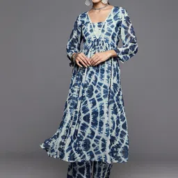 KSUT Blue Silk Georgette Kurta Sets-picture-21