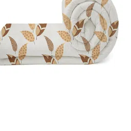 IVAZA White & Beige Floral Microfiber AC Room 210 GSM Double Bed Comforter-picture-34