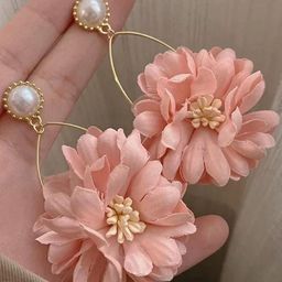 CORSICA Artificial Stones Studded Floral Drop Earrings-image-22