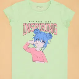 Pantaloons Junior Girls Graphic Printed Round Neck Cotton T-shirt-image-91