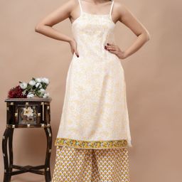 Handish Women Floral Printed Regular Kurti with Sharara-image-6