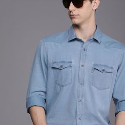 Louis Philippe Jeans Slim Fit Opaque Pure Cotton Casual Shirt-image-65