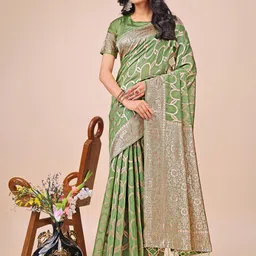 KALINI Women Woven Design Linen Blend Saree-picture-21