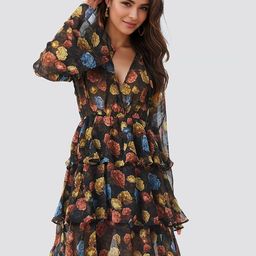 TIRA Women Floral Bell Sleeve Layered Fit & Flare Dress-image-62