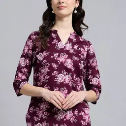 THE FAB FACTORY Women Pack Of 2 V-Neck Floral Print Top-picture-2