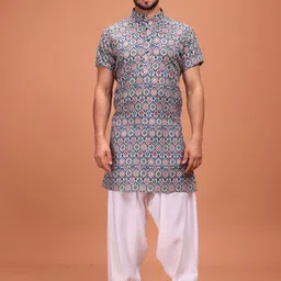 SHIWAM ETHNIX Men Ethnic Motifs Printed Kurta-picture-13